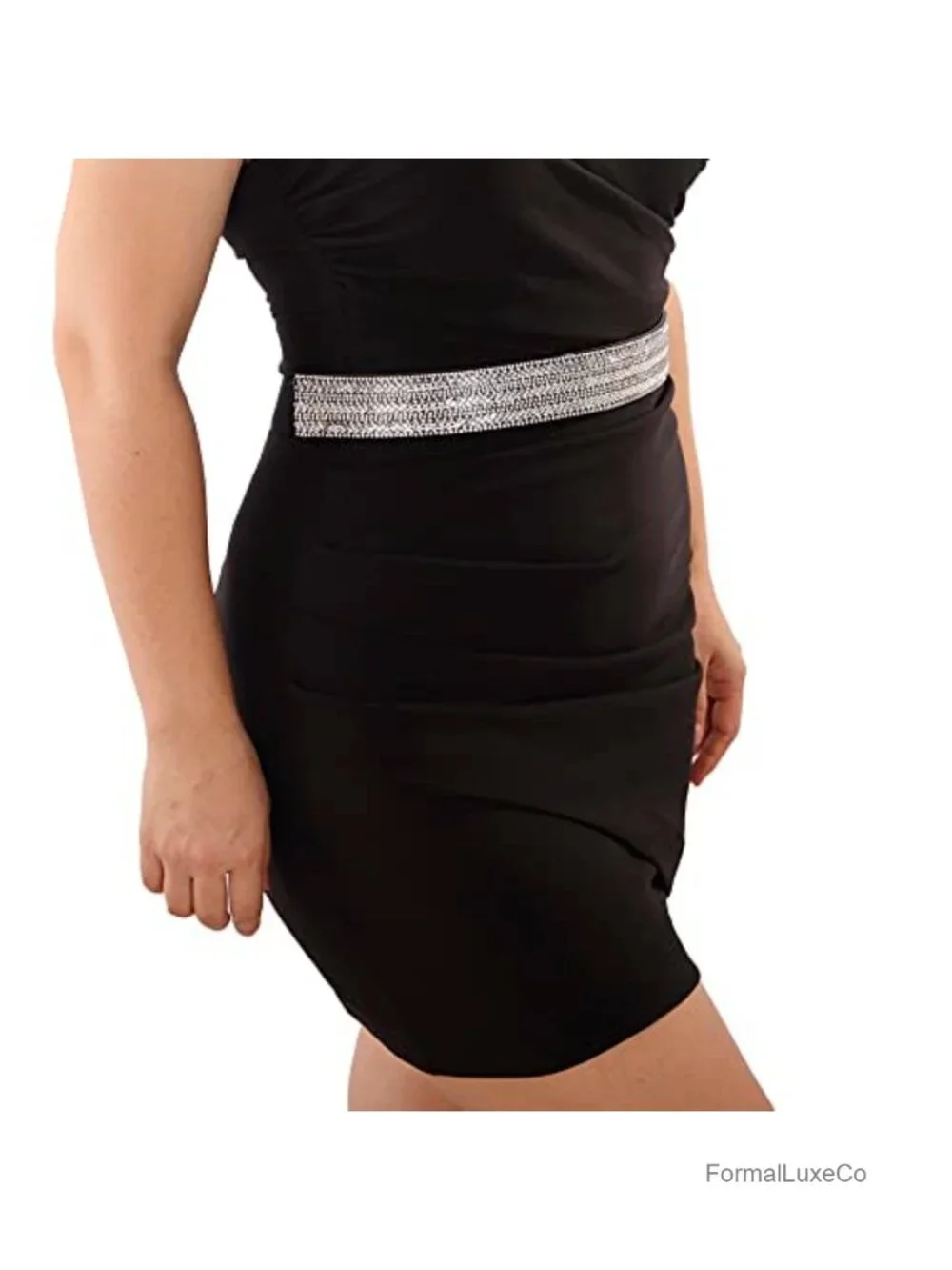 Crystal Rhinestone Wide Waist Belt Women Bling Elastic Faux Leather Wedding